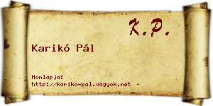 Karikó Pál névjegykártya